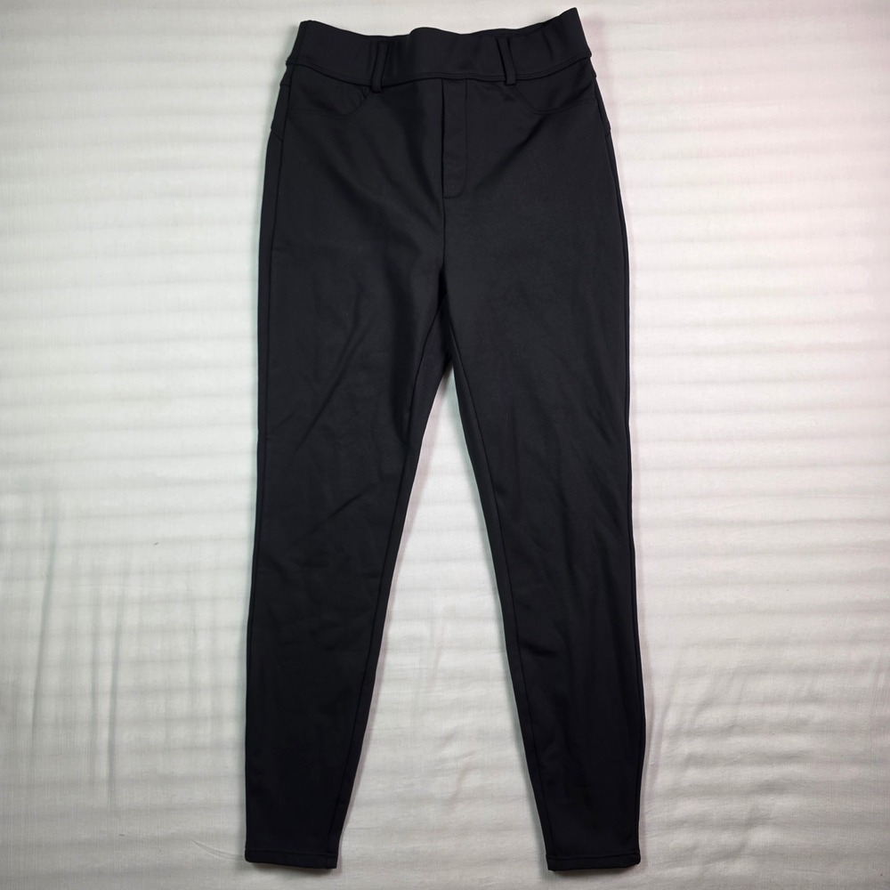 Halara Black High Waisted Work Pants Slim Fit Faux Fly Pull On Womens Medium